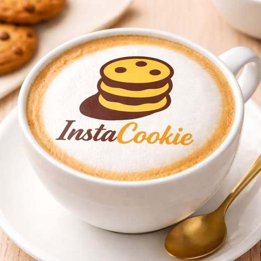 Live coffee foam logo print at a corporate event