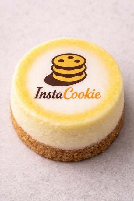 Cheesecake with printed logo