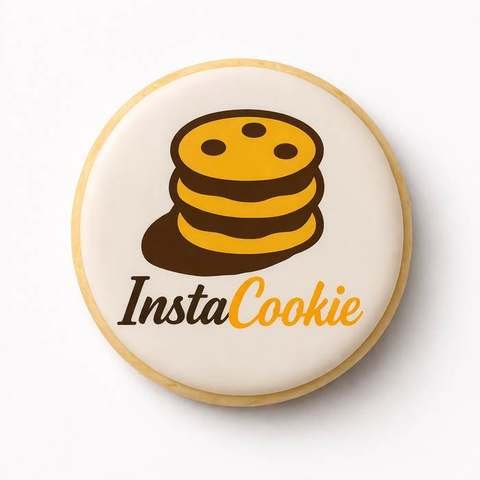 Custom printed logo shortbread cookie with edible ink